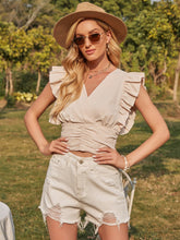 V-neck Lace Sleeveless Waist Crop Top Sai Feel